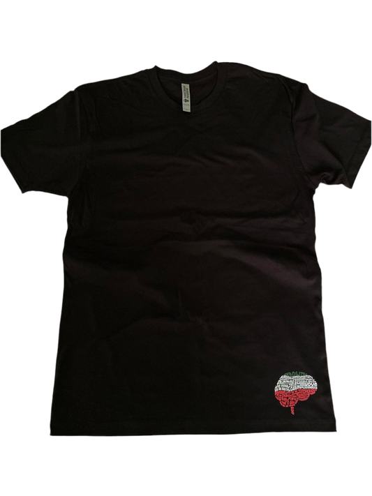 Growth T-Shirt BLACK (red/white/green brain)